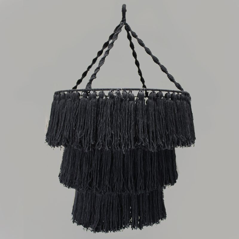 Lustre Doux en Macramé - Noir