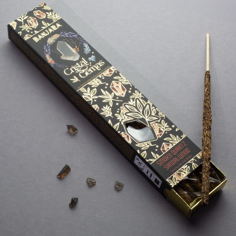Banjara Cristal Gemas - Smoky Quartz Sandalwood