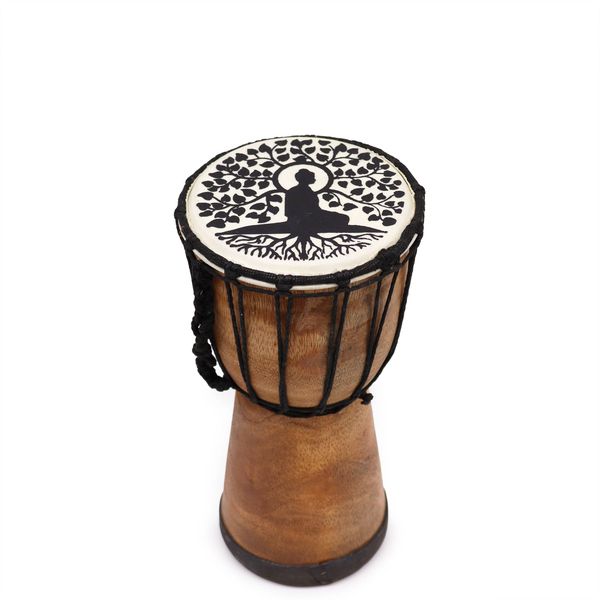 Tambor de Djembe de Topo Largo Feito à Mão - 25cm