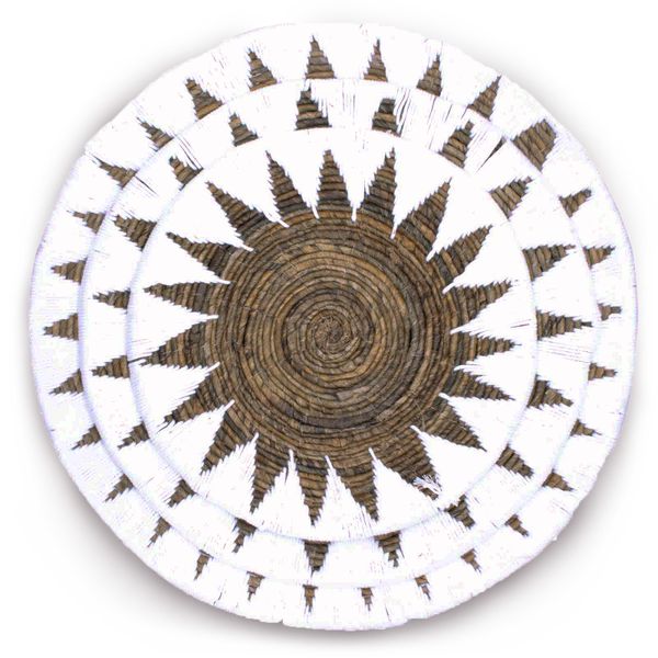 Conjunto de Três Taças de Ervas Marinhas Arte de Parede - Creme