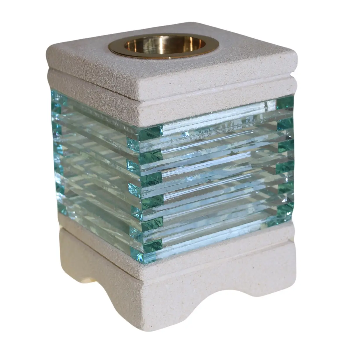 Stone Oil Burner - Square Glass Brick — Incense Burners · GlowDuty apothecary