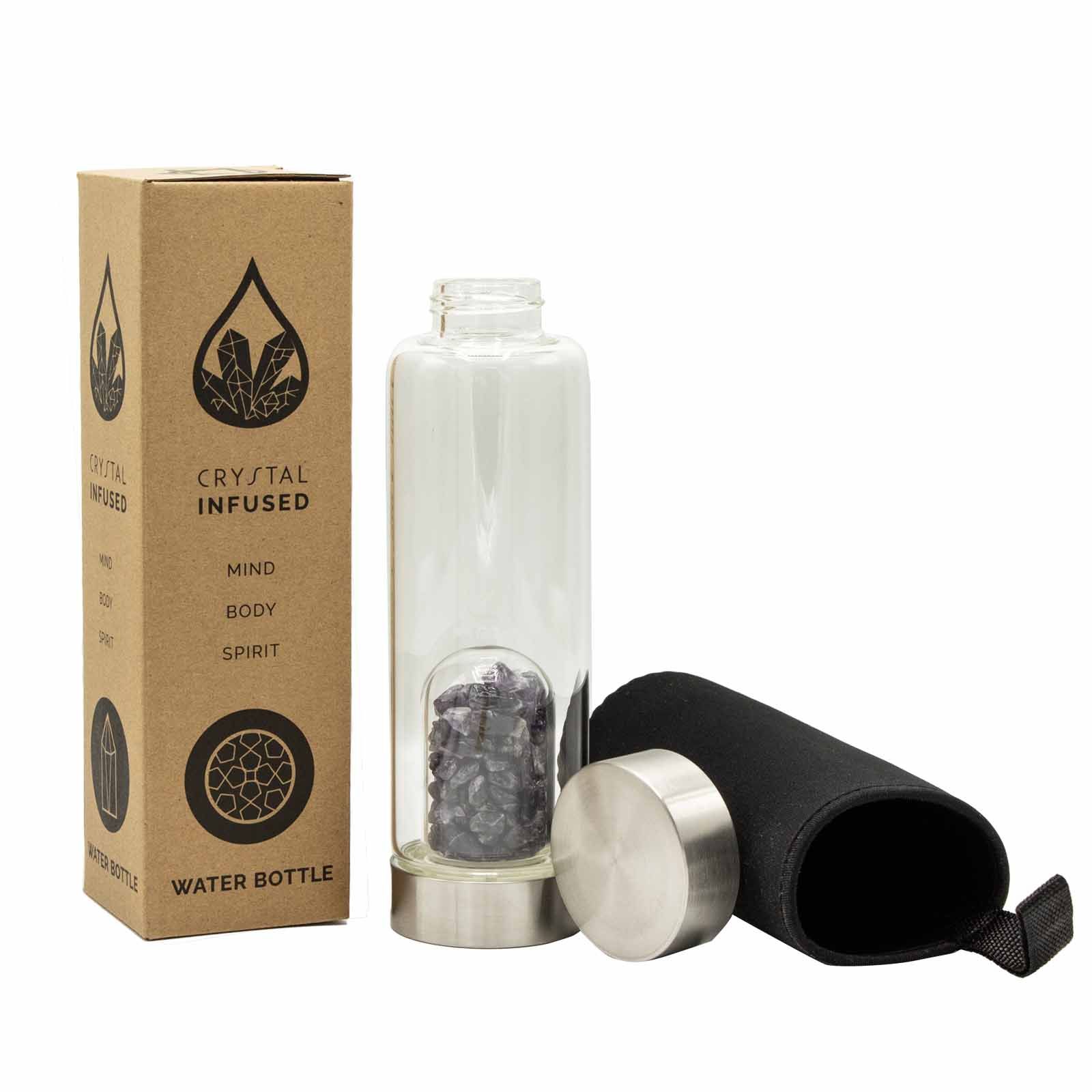 Начален комплект за стъклена бутилка за вода, обогатена с кристали