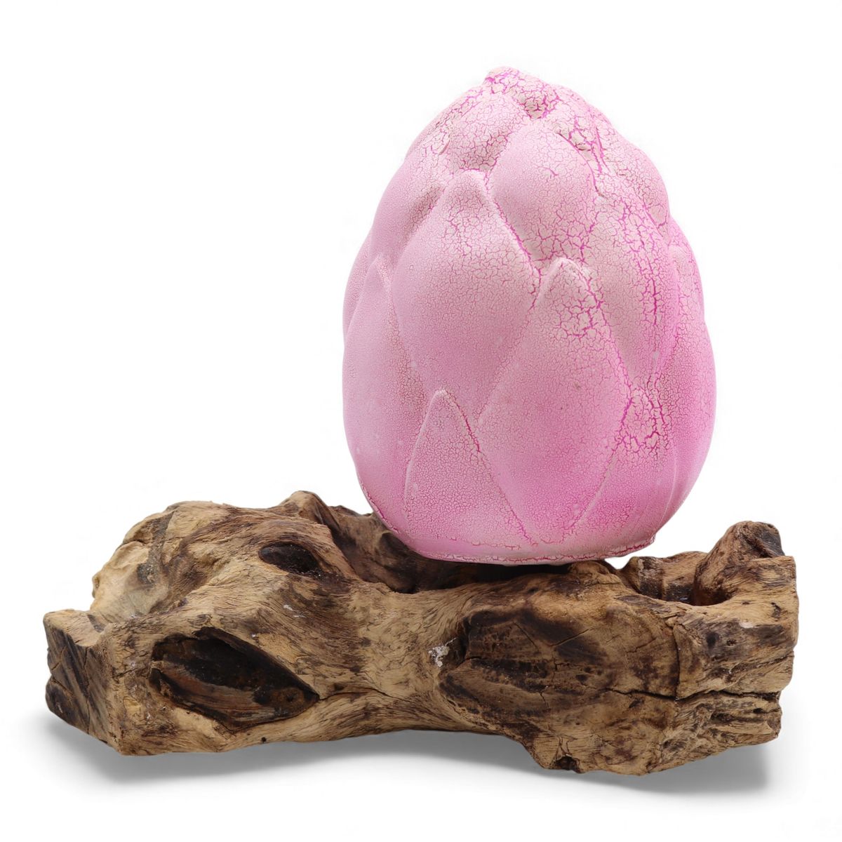 Candeeiro de mesa com abajur Flor de Lótus craquelado – Roxo