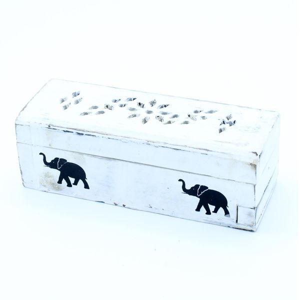 Porte-Encens Délavé Blanc - Cône Boîte à Fumée 15 cm