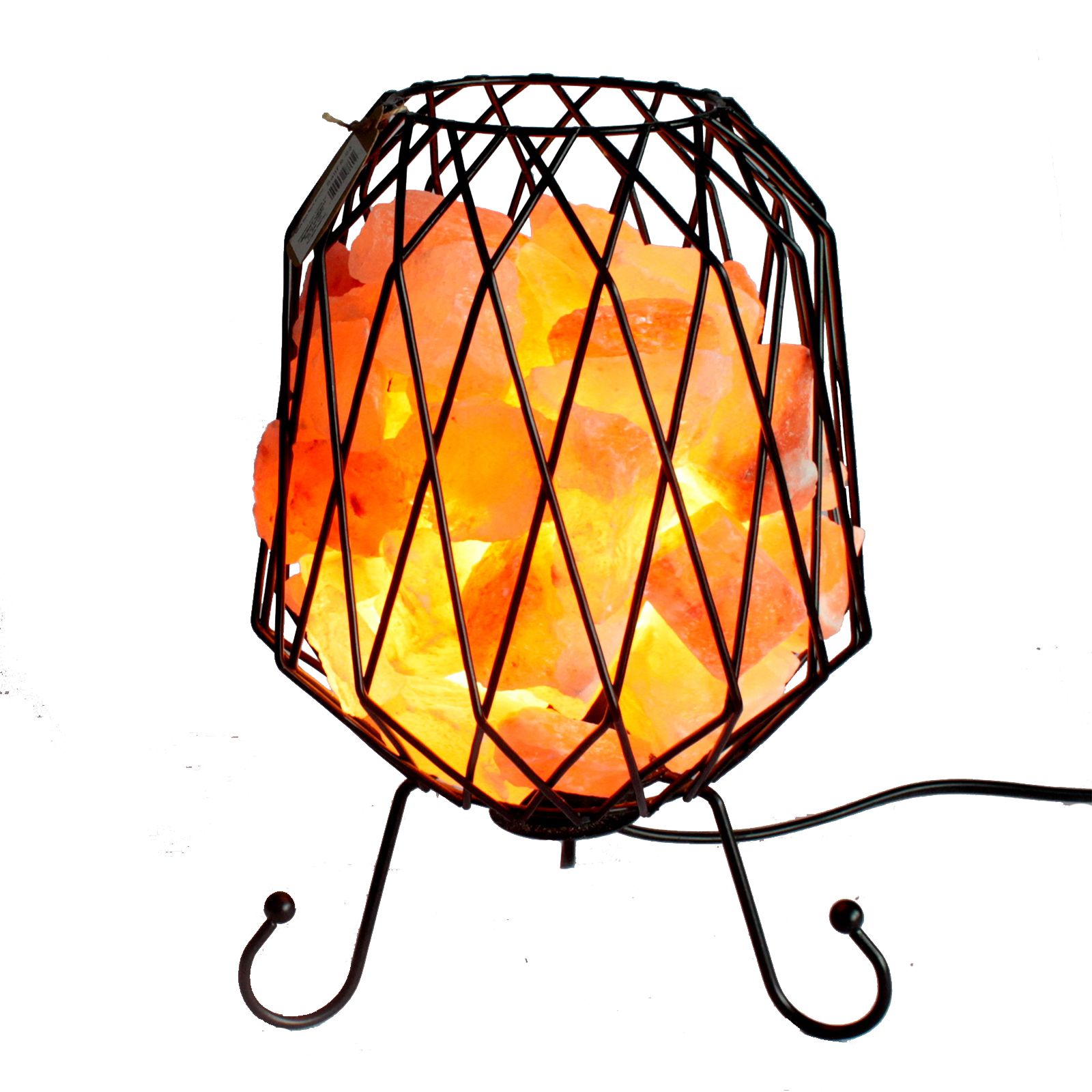 Lampa Solna w Koszyku Metalowym - Różowa