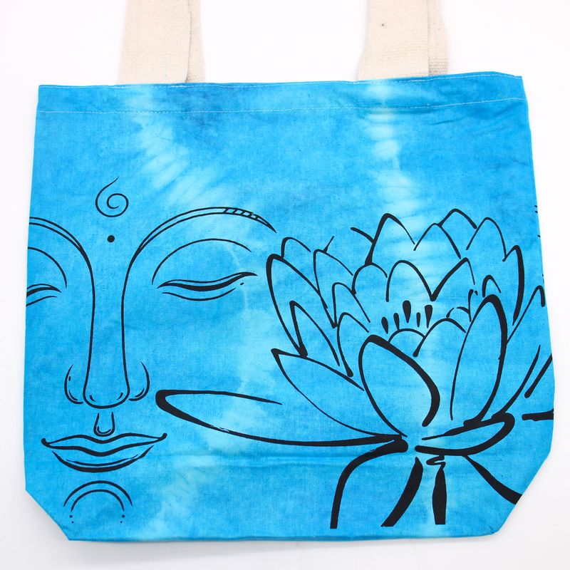 Bavlněná Taška (6oz) - 38x42x12cm - Lotosový Budha - Přírodní Popruhy