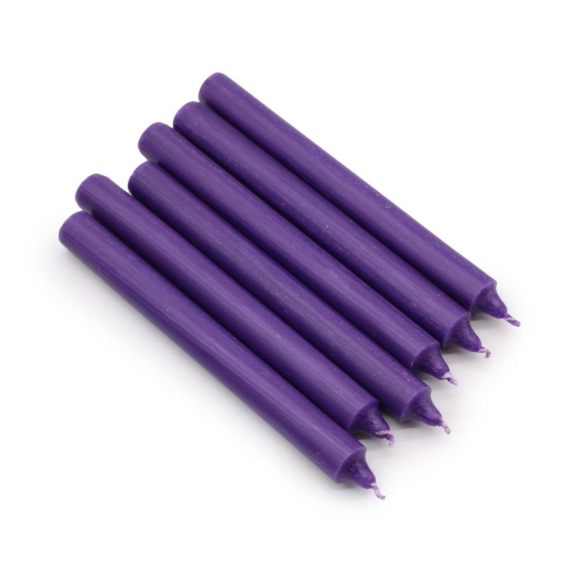 Bulk Solid Colour Dinner Candles - Rustic Purple - Pack of 100