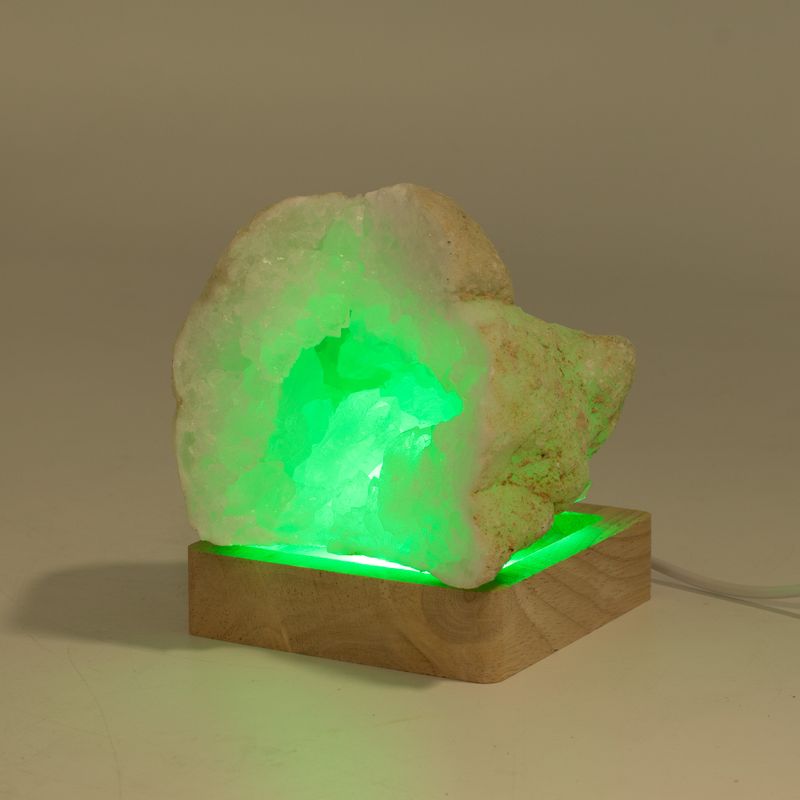Дерев'яна LED-підставка з USB Квадратна 8 см  - Багатокольорове Світло