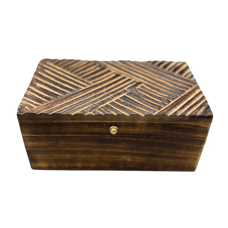 Винтидж Деко Кутия Антични Линии 22x12x10 см