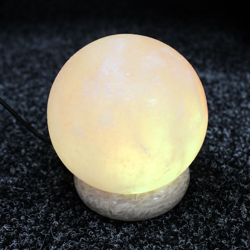 Lampe Ronde en cristal de Sel de l’Himalaya USB - 8 cm Multicolor