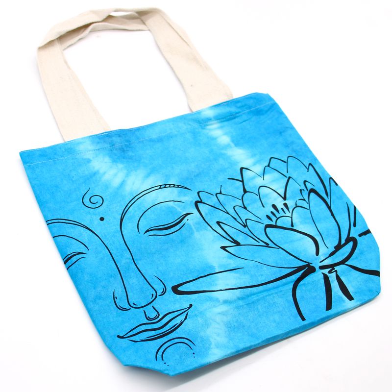 Bavlněná Taška (6oz) - 38x42x12cm - Lotosový Budha - Přírodní Popruhy