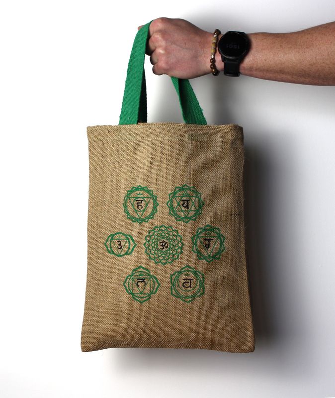 Sac à Main en Jute - 5 Motifs Mystiques Assortis