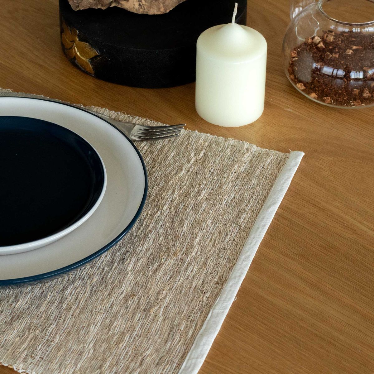 Toalha de Mesa Individual Raízes de Vetiver - Natural