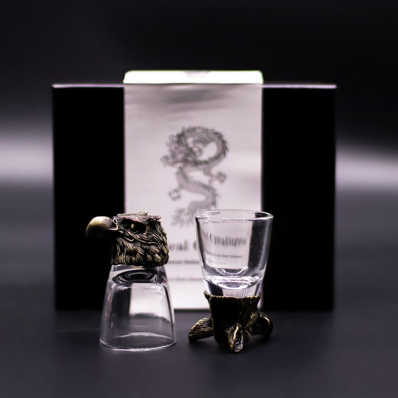 Gift Set of 6 Bottom Up Shot Glasses (50ml) - Wild Forest Creatures
