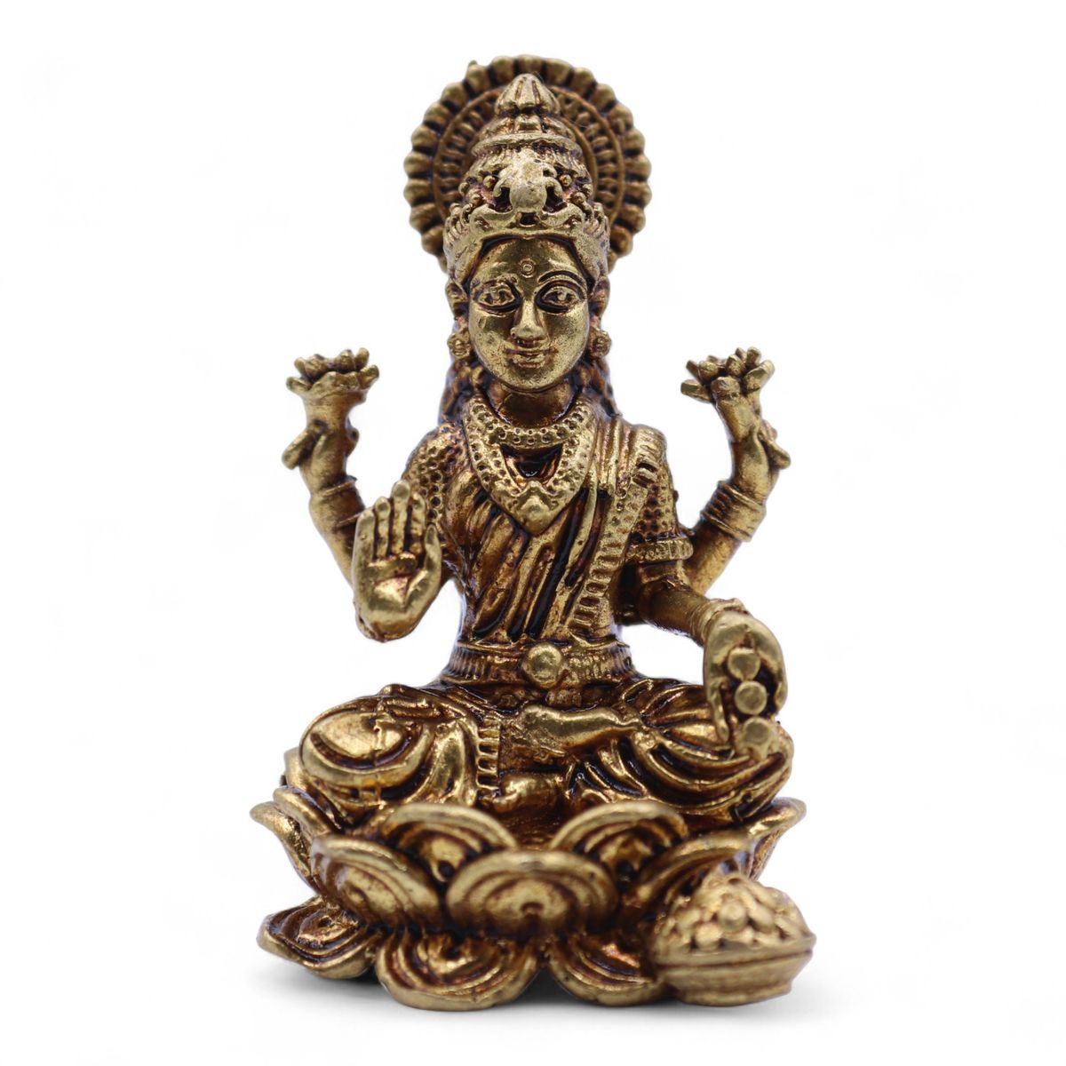 Deuses em miniatura de latão - Laxmi (52 g) - 49 mm