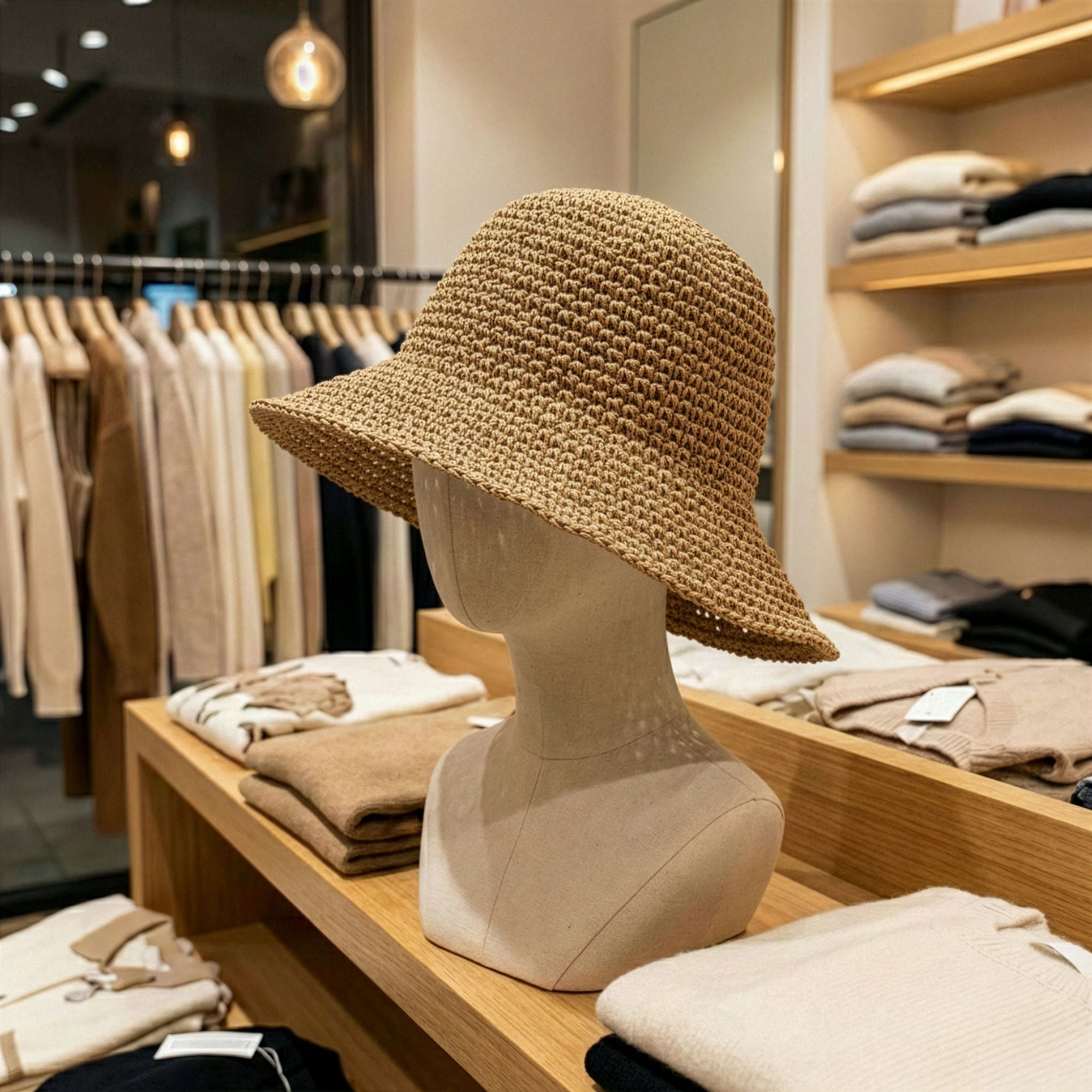 Nomad Sari Floppy Straw Sun Hat - Natural Coffee