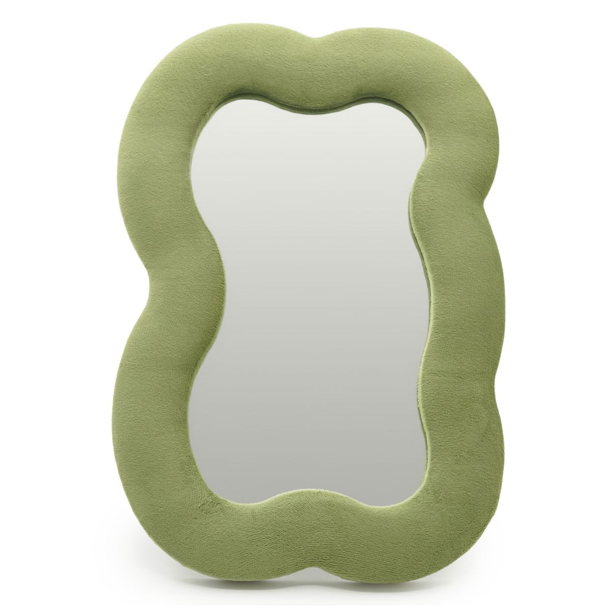 Espelho suave ondulado – Nuvem grande – Verde musgo (33,4 x 23,5 x 2,3 cm)