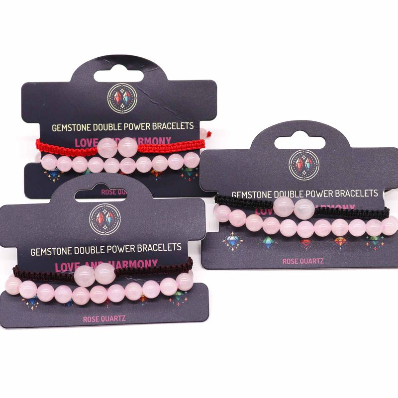 Bracelets de pierres à double pouvoir - Quartz rose