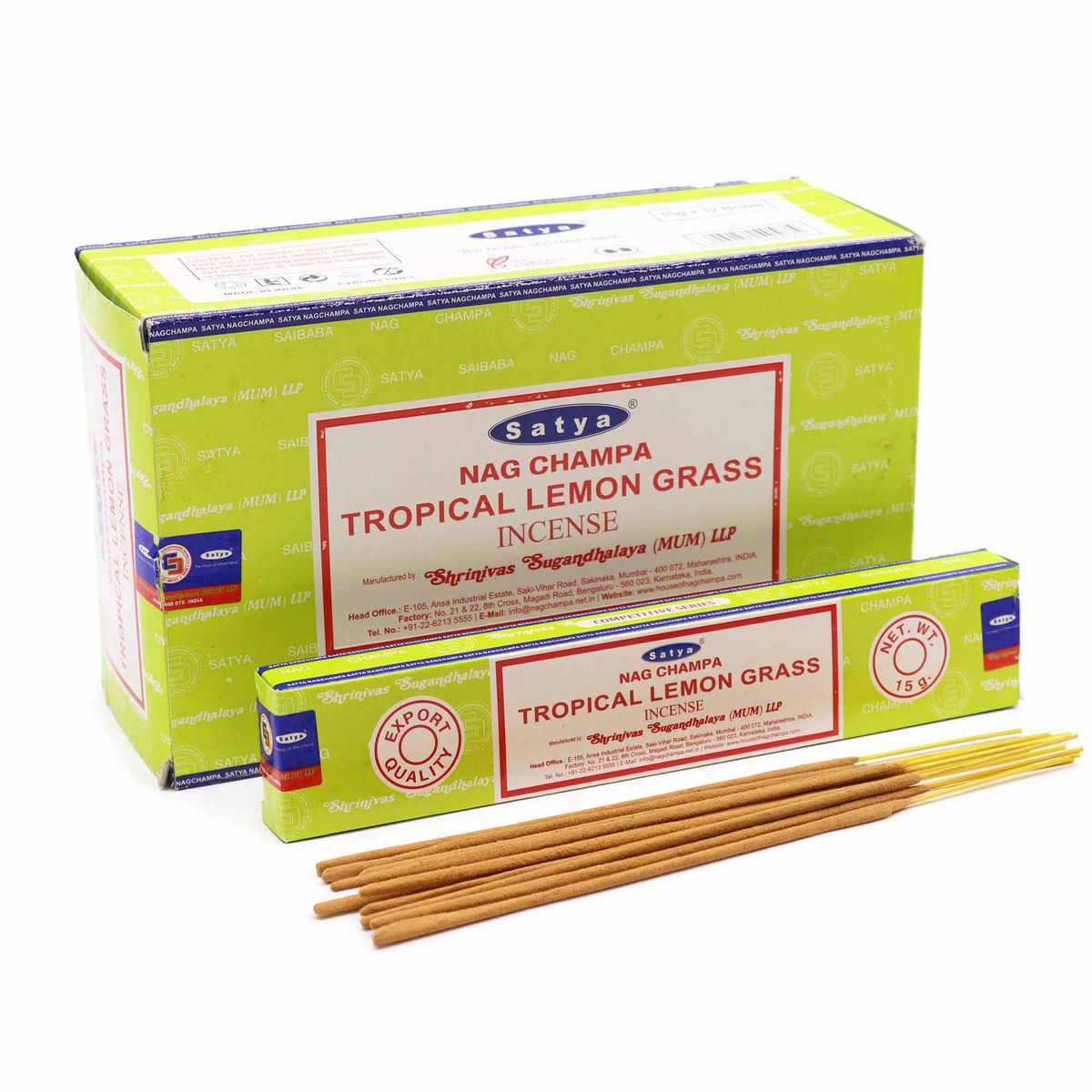 Varinhas de Incenso Satya 15g - Capim-limão Tropical
