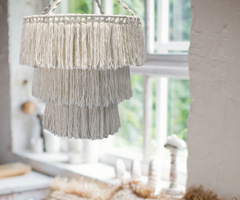 Lustre Doux en Macramé - Naturel