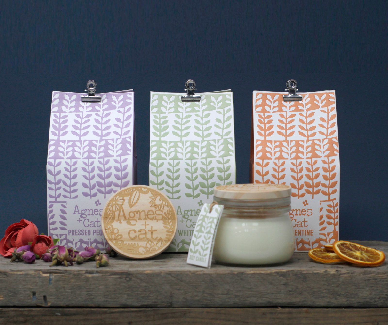 180g Poklon Kutija sa Sojinom Svijećom u Staklenki  - Agrumi