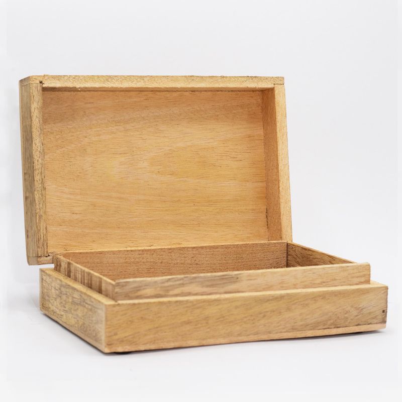 Boîte Rectangulaire Grande 21,5x14x6,3 cm - Hamsa Blanc