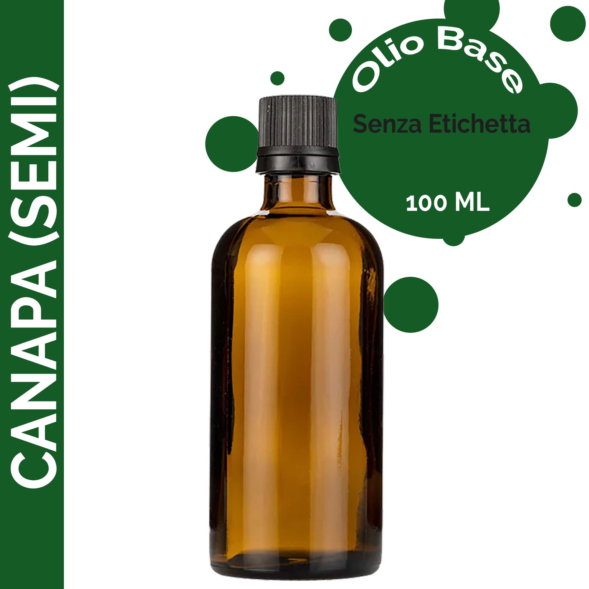 Olio Base di Canapa (Seme) 100 Ml - Senza Etichetta