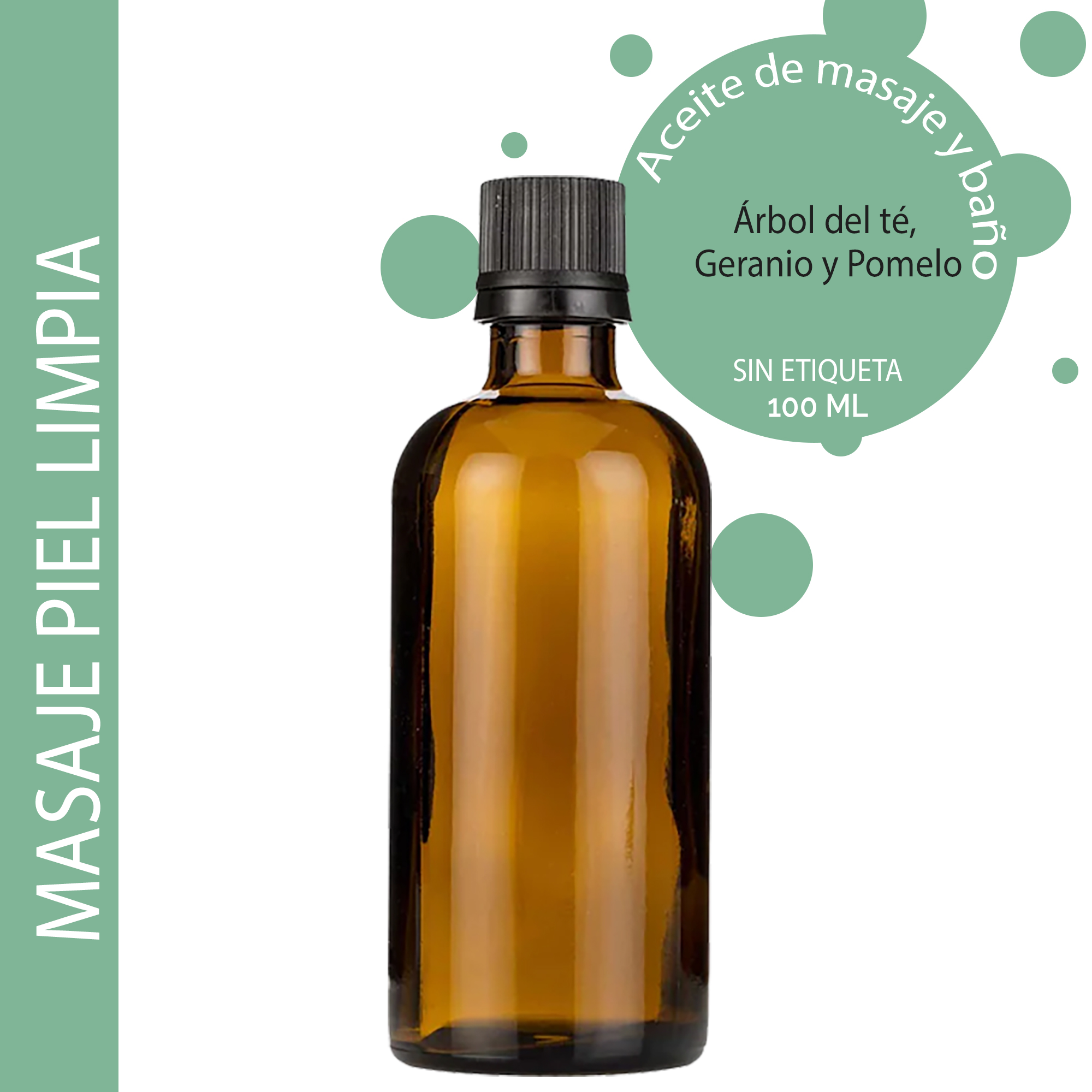 Aceite de Masaje - Piel Limpia 100ml - Sin etiquetar
