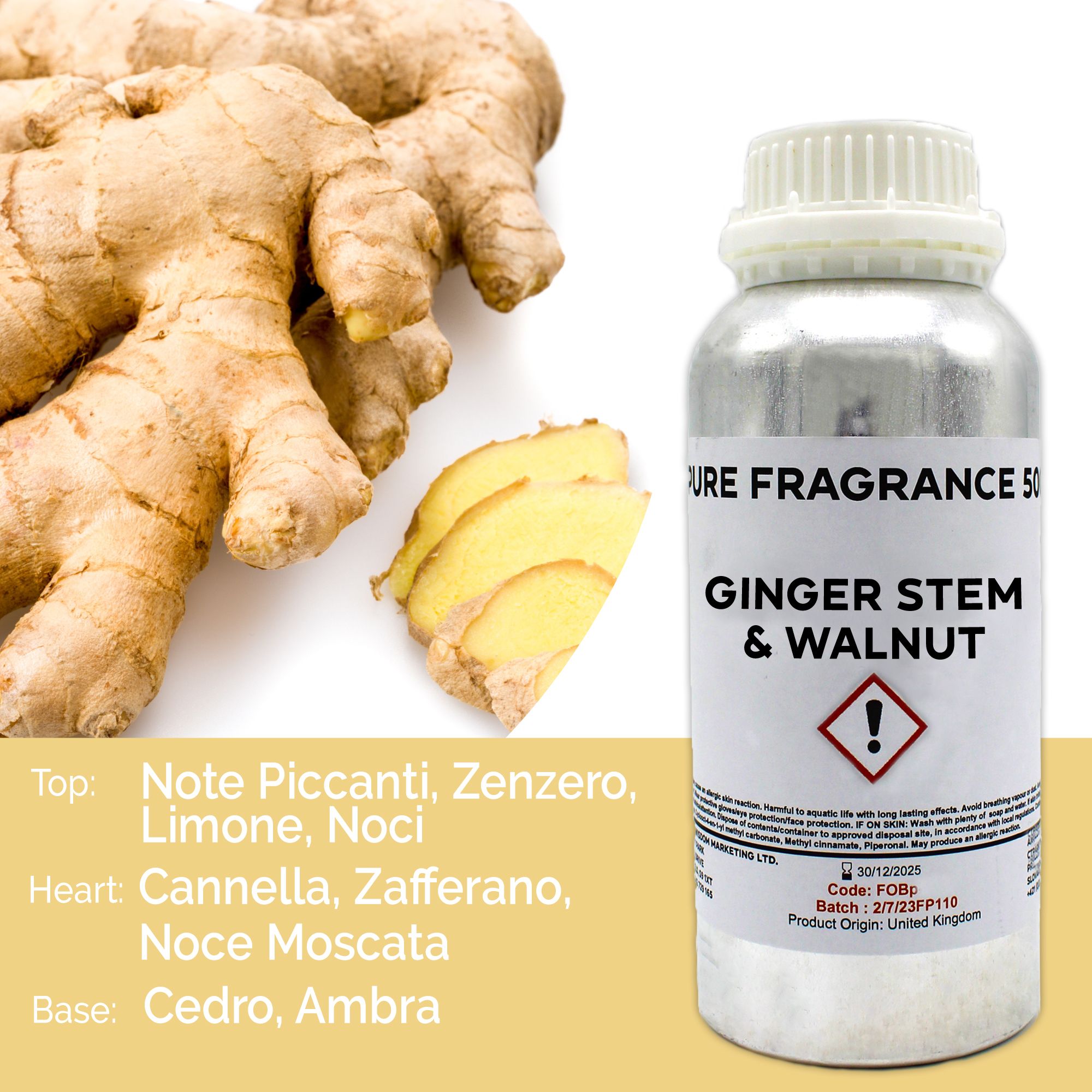 Fragranza Pura 500g - Gambo di Zenzero & Noci