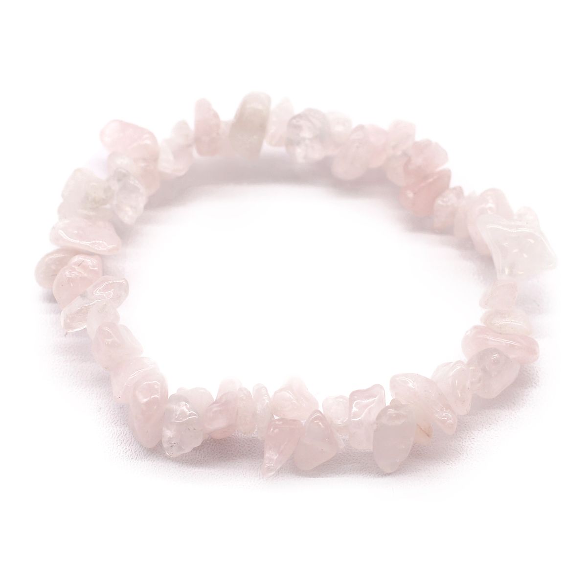 Pulseira com Fragmentos de Pedras Preciosas - Quartzo Rosa