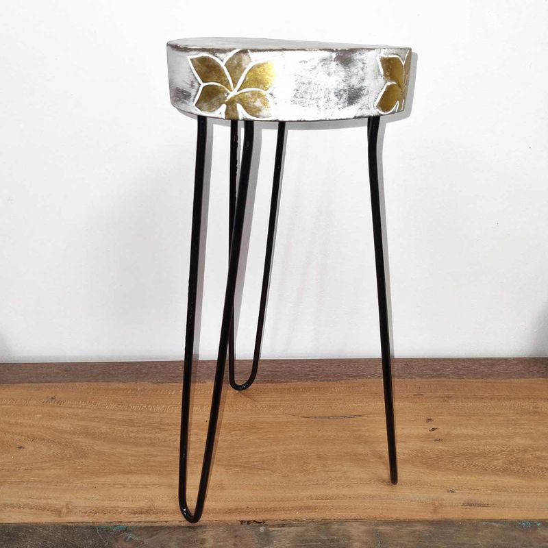 Soporte para plantas de madera de Albasia - Blanqueado