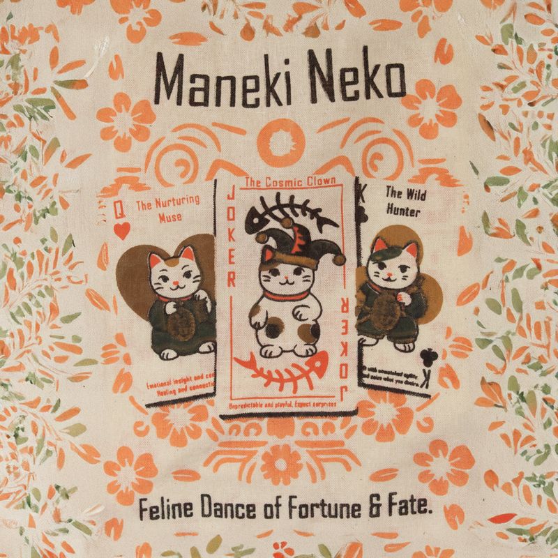 Iconic Mini Gift Tote Bag - Maneki Neko (4 assorted designs) - (24x18cm) - Natural 4oz