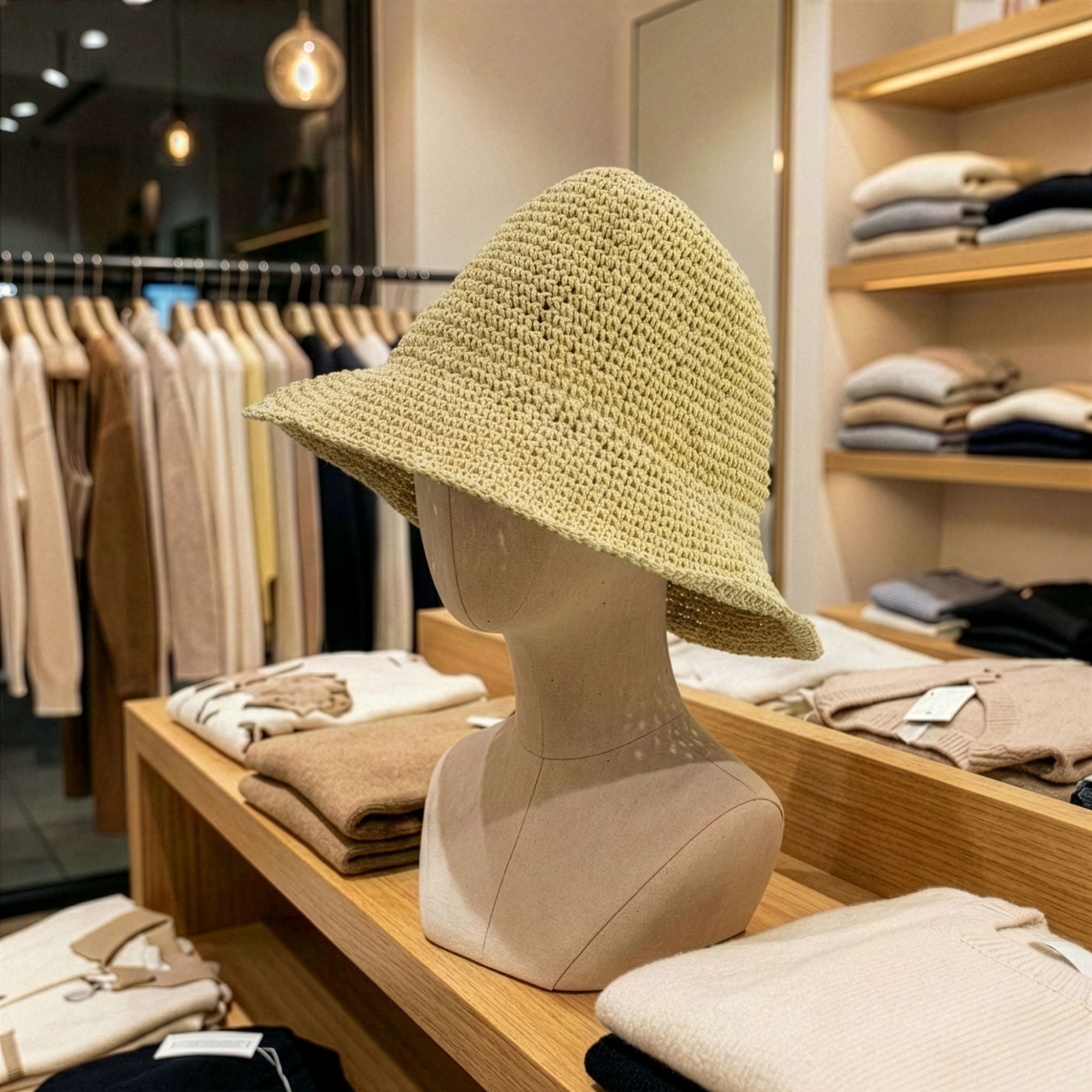Floppy Straw Sun Hat - Natural Biege
