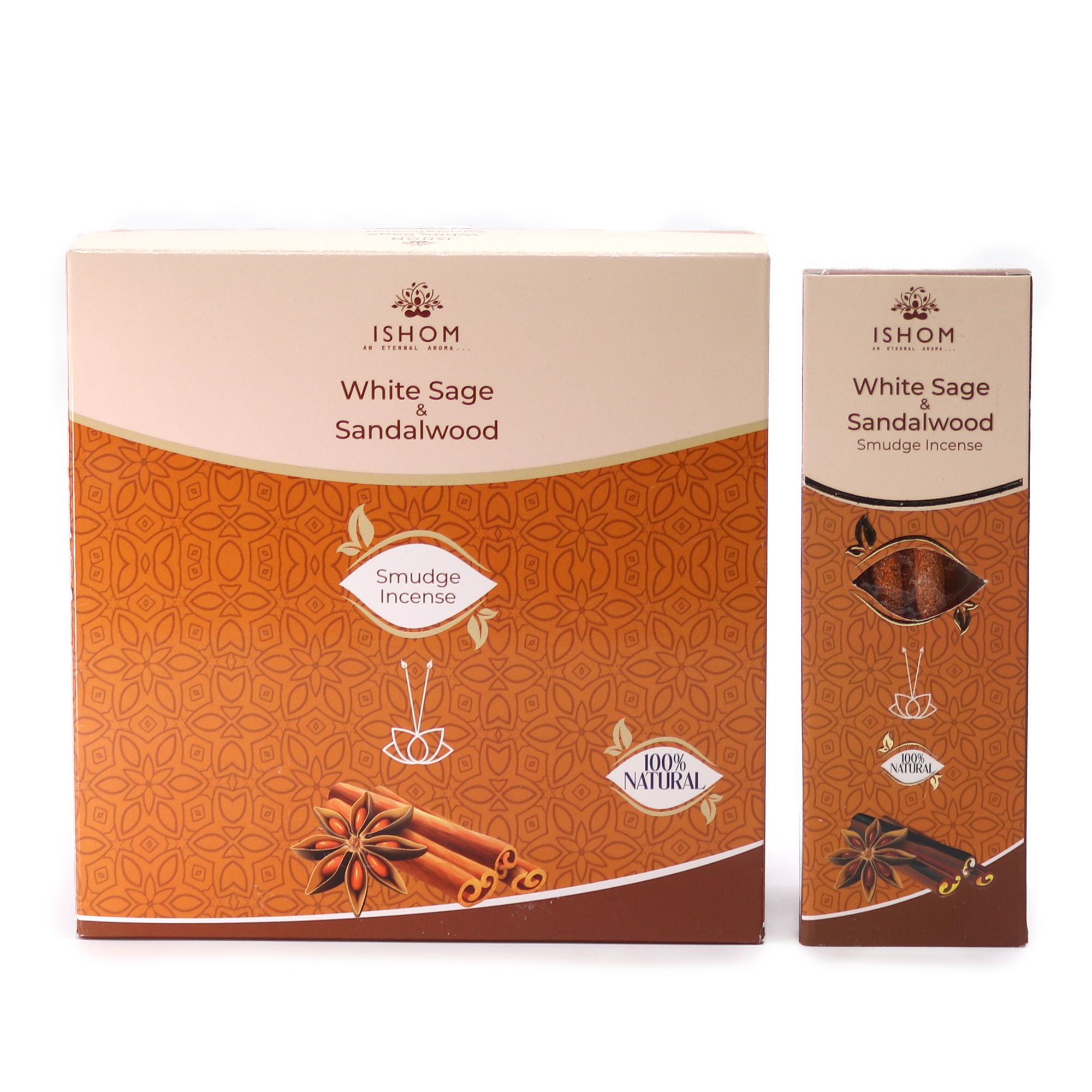 White Sage & Sandalwood Smudge Incense Sticks - Purifying & Calming