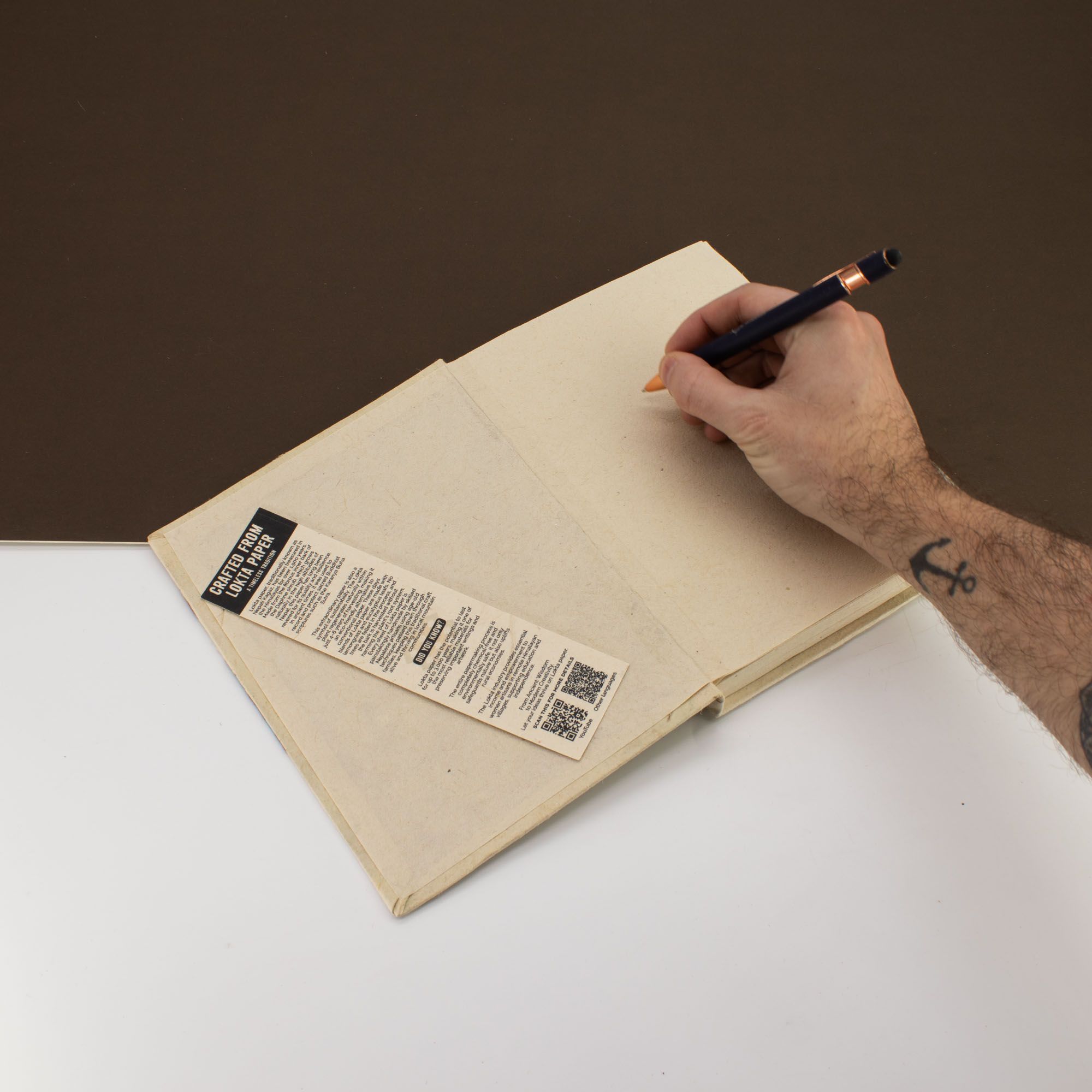 Stor Lokta inspirationsanteckningsbok (21x15 cm) - 45 blad - Ett andetag - inkl. bokmärke