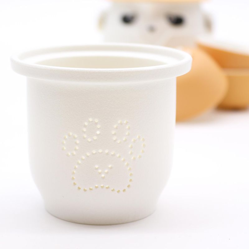 Ensemble Théière Panda et Trois Tasses - Orange