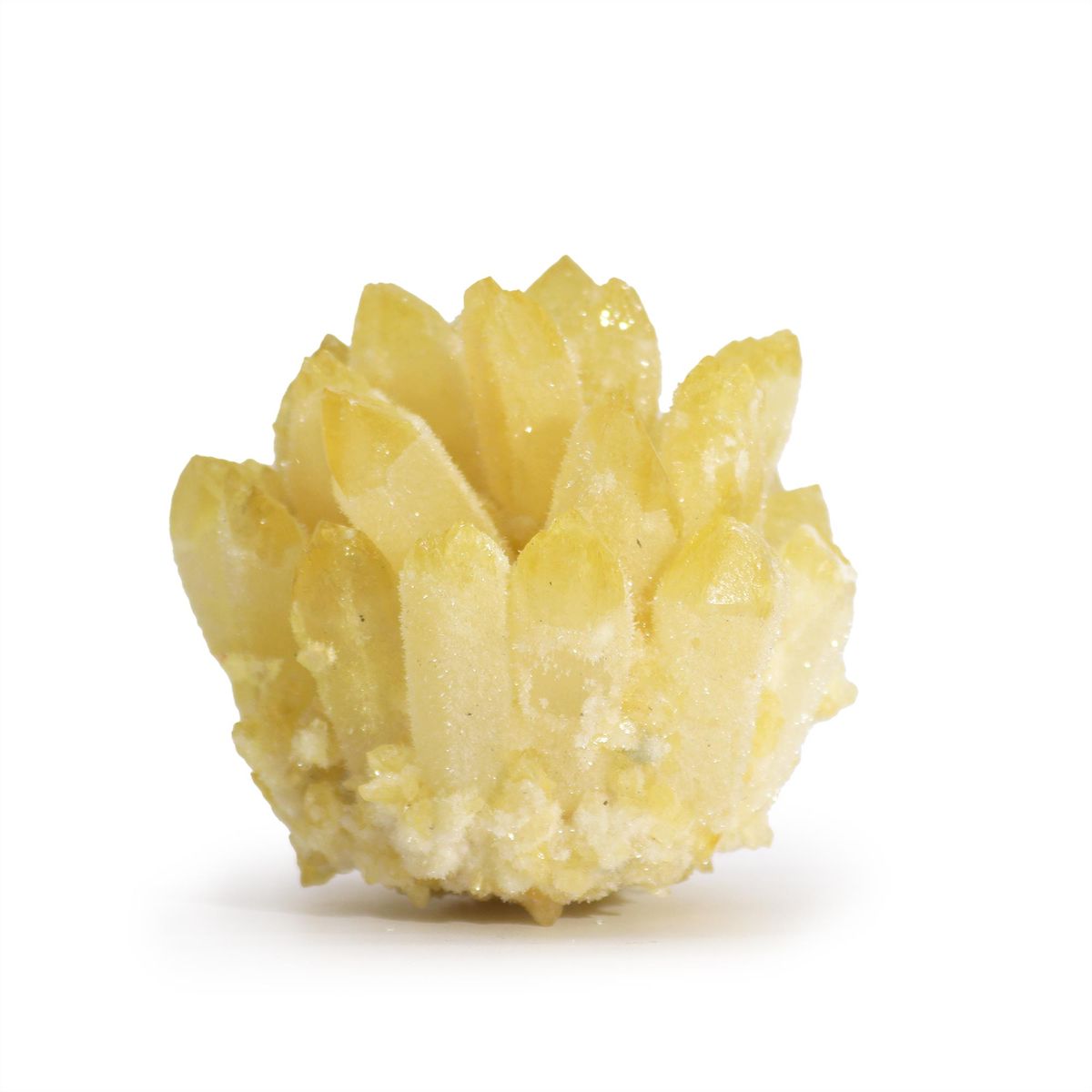 Cacho artesanal de quartzo natural - Quartzo Fantasma Amarelo (aprox. 250-300 g, 8 cm)