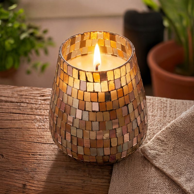 Stort Doftljus i Glasburk - Amber Mosaic
