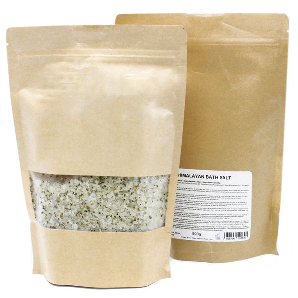 Mistura de Sal de Banho dos Himalaias 500g - Desintoxicação - Etiqueta Branca