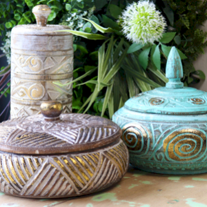Wooden Trinket Jars