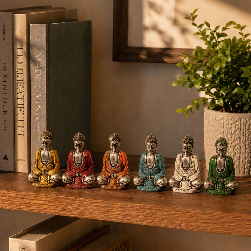Silver Mini Buddha (Assorted Colours)