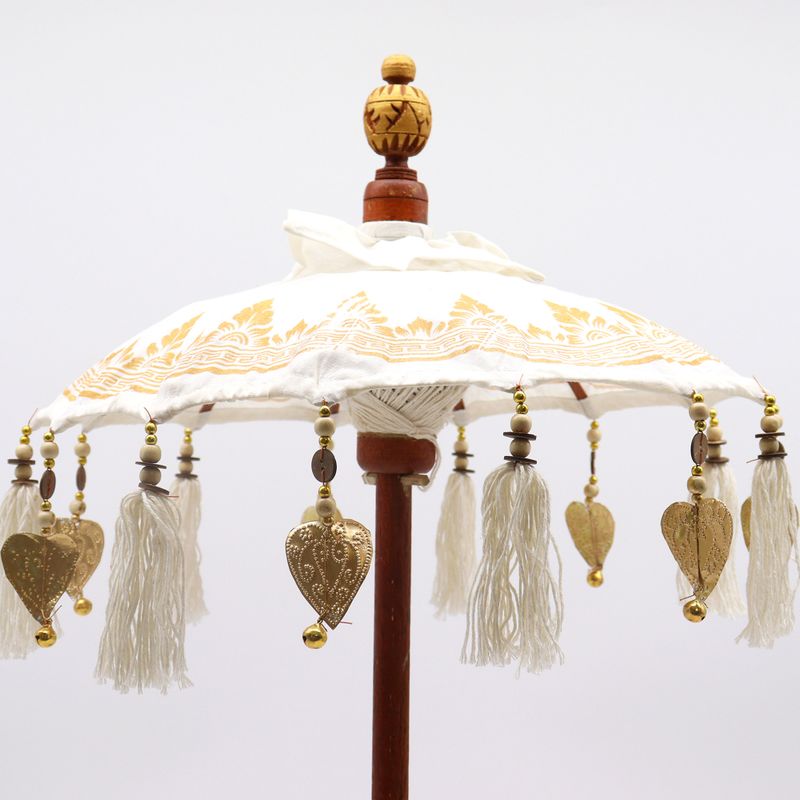 Parasol Bali Decoration Maison - Toile - Décor Doré - 40cm