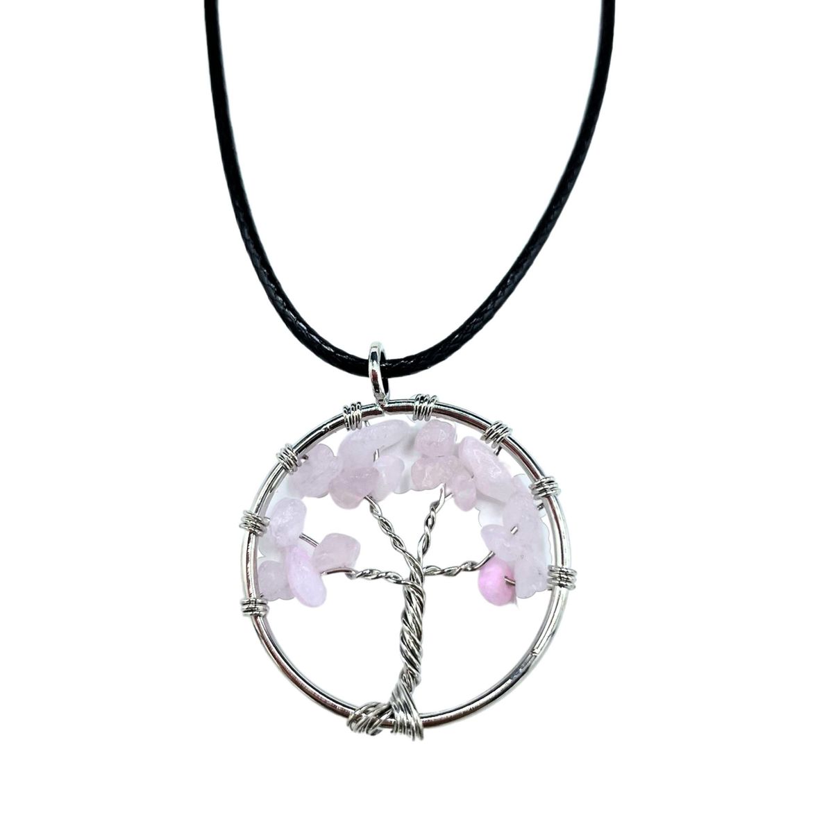 Pingente Árvore da Vida - Quartzo Rosa