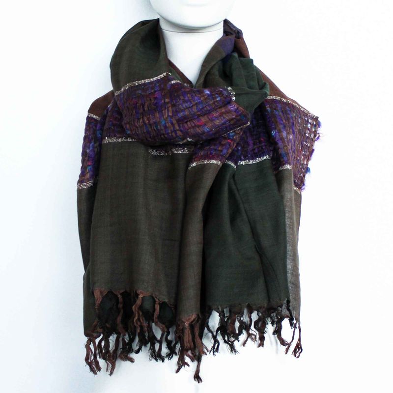 Grands Foulards Boho indiens - 28x72cm - Bleus Aléatoires