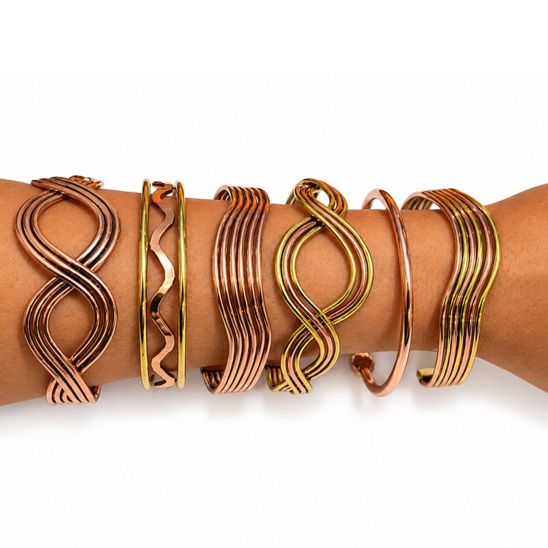 Koppar Elemental Waves-armband (blandade)