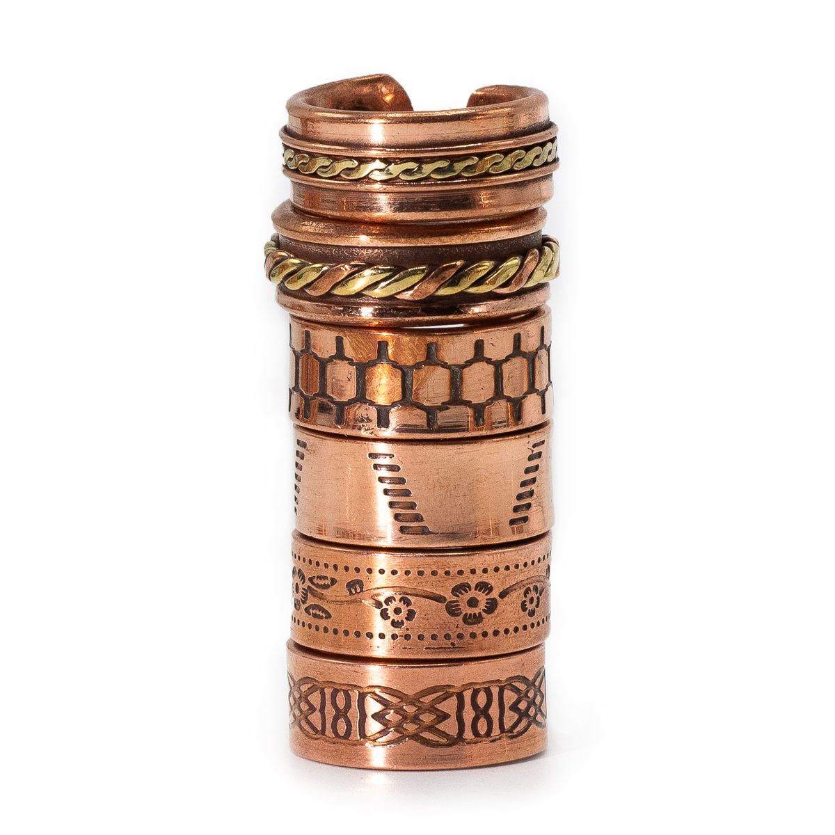 Anéis de cobre com ímanes - designs e tamanhos variados