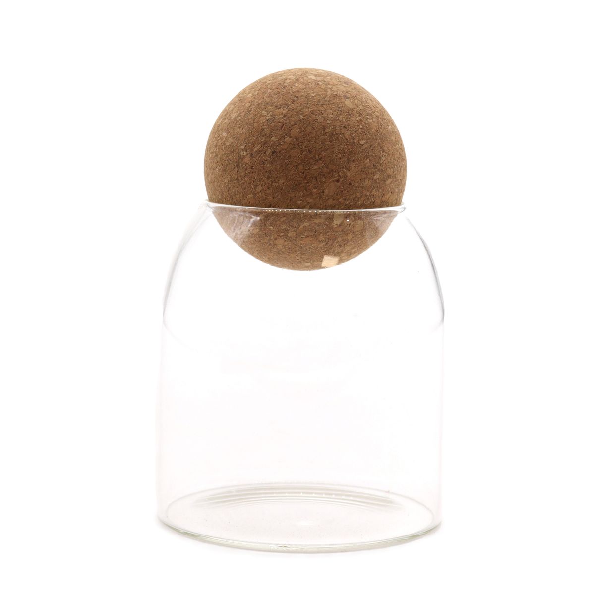 Frasco de vidro Cottage com bola de cortiça - Transparente - 10 cm
