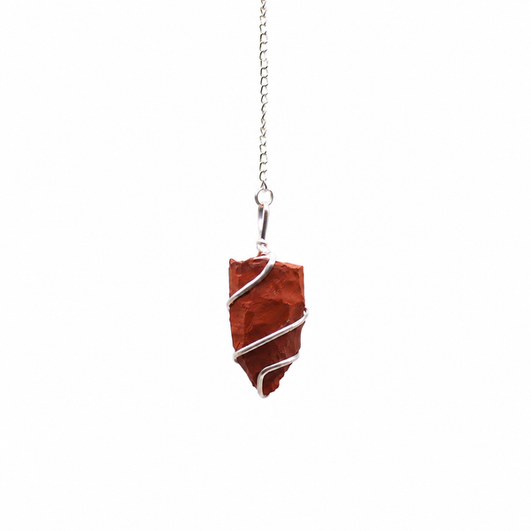 Raw Gemstone Pendulum - Red Jasper