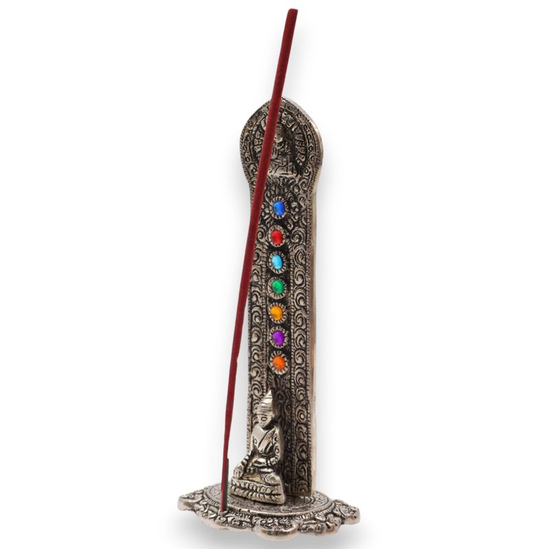 Porte-encens Bouddha tour des 7 chakras 16x6x7cm