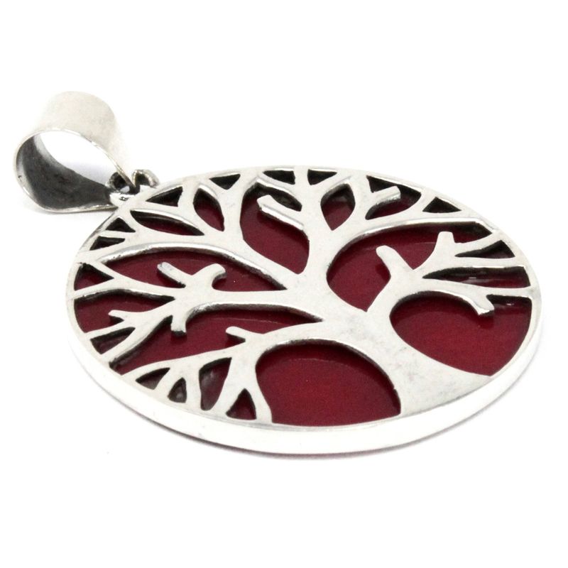 Baum des Lebens Silber Anhänger 30mm - Coral Effect